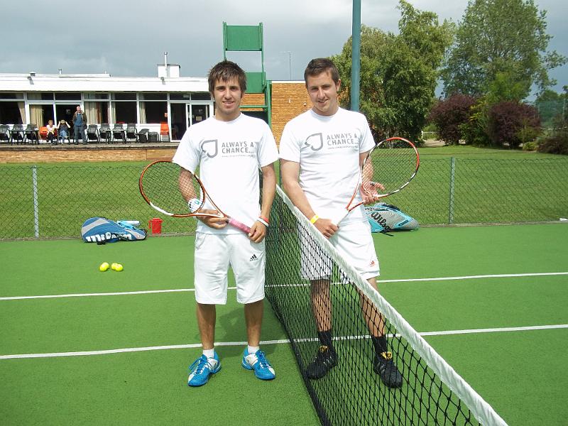 100_0166.JPG - Tom Holmes and Charlie Griffin in tribute shirts to James Cooper